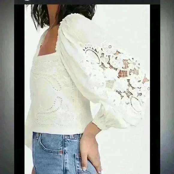 Elie Tahari Whimsical Lace Top 100% Cotton Size Small - Picture 12 of 12